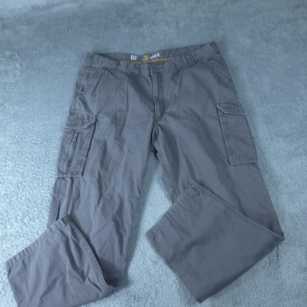 Carhartt Force Cargo Pants Mens 42x31 Gray Relaxed Fit Straight Canvas Tag 44x32